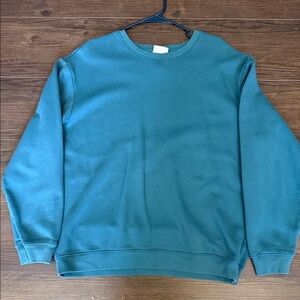 H&M Men's Crewneck Sweater in Blue-Green
